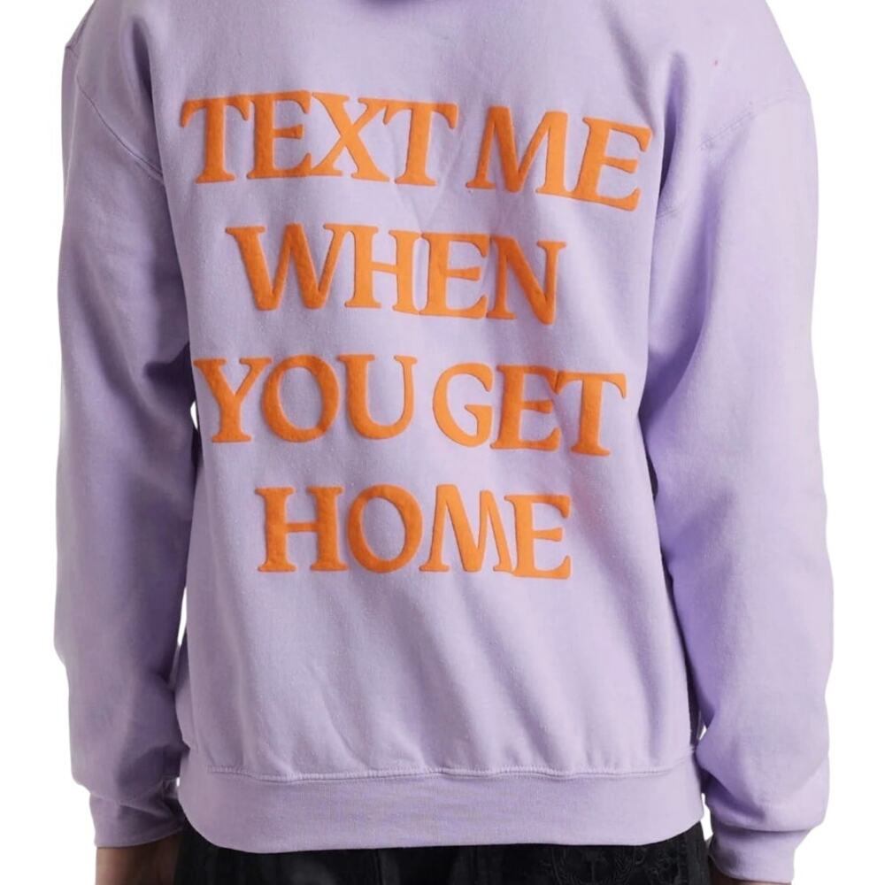 Lonely Ghost Text Me When You Get Home Crewneck Sweater Lavender Orange L